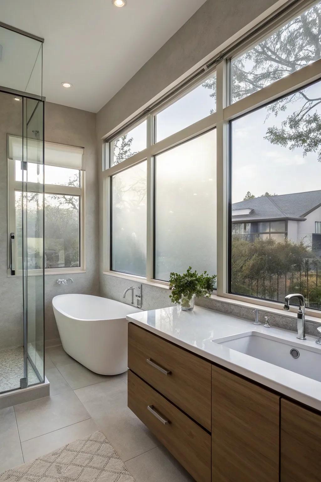 Ensure privacy with stylish glazed glass films.