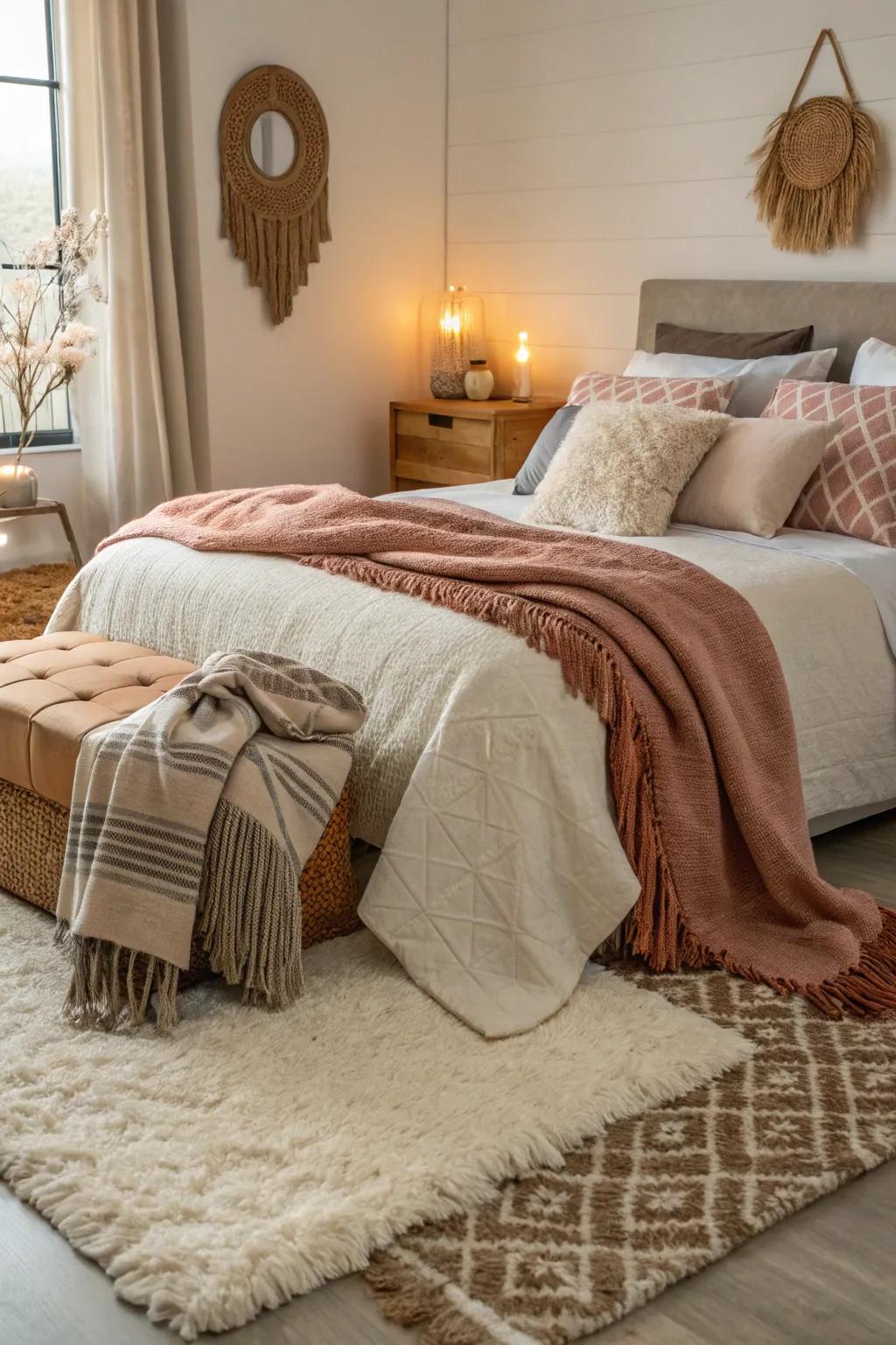 Varied textures add warmth and visual appeal to your space.