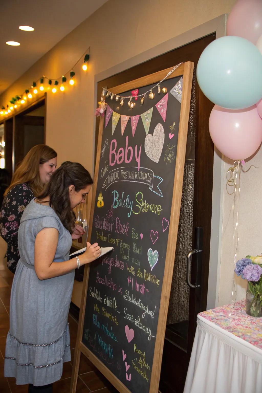 An interactive slate engages visitors with amusement and bespoke sentiments.