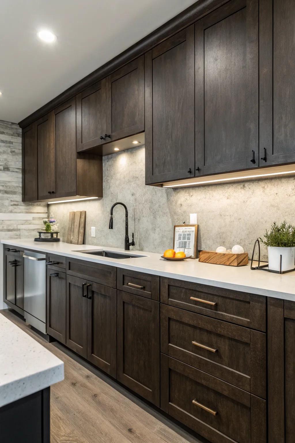 Modern edge using an industrial solid surface finish.