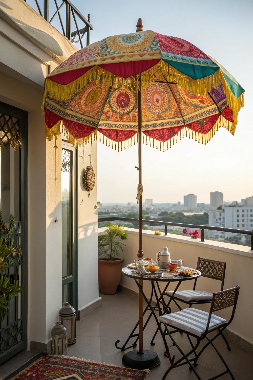 Varied sunshades bring color and shade to your outdoor space.