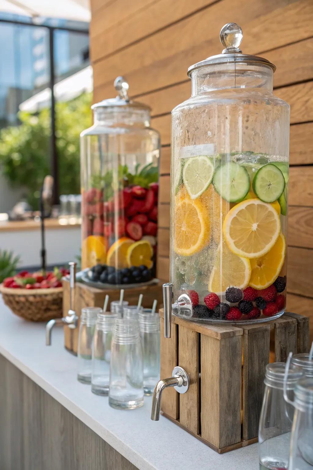 Fruit-infused water offers a refreshing alternative to cocktails.