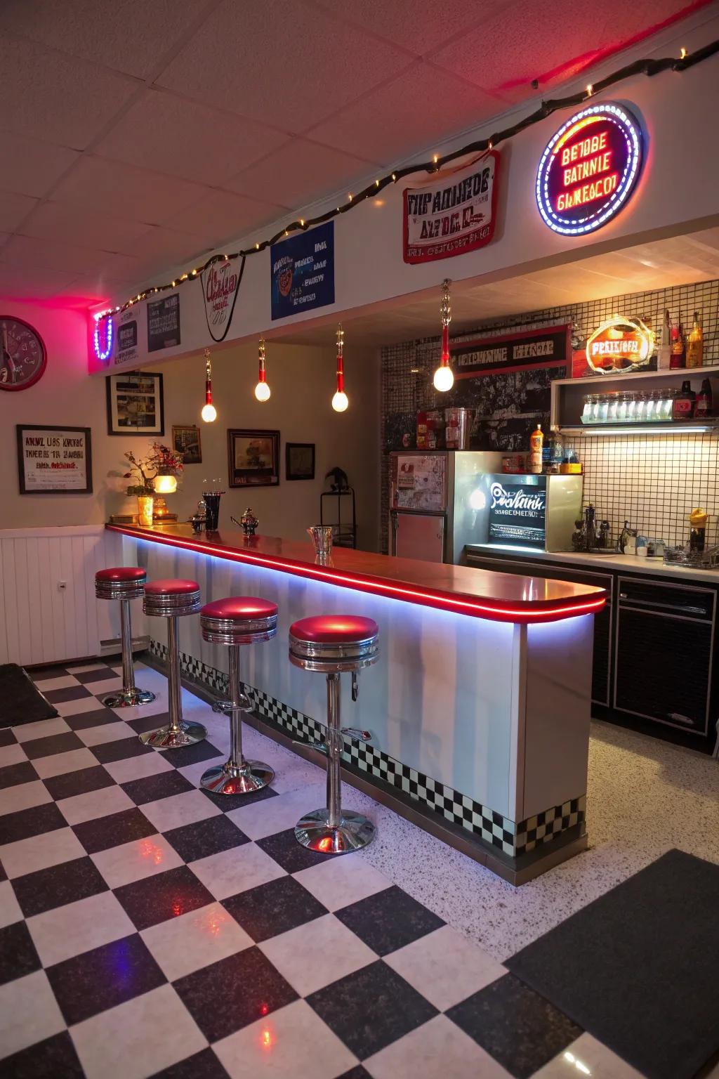 Retro eatery joy captures the playful charm of yesteryears.