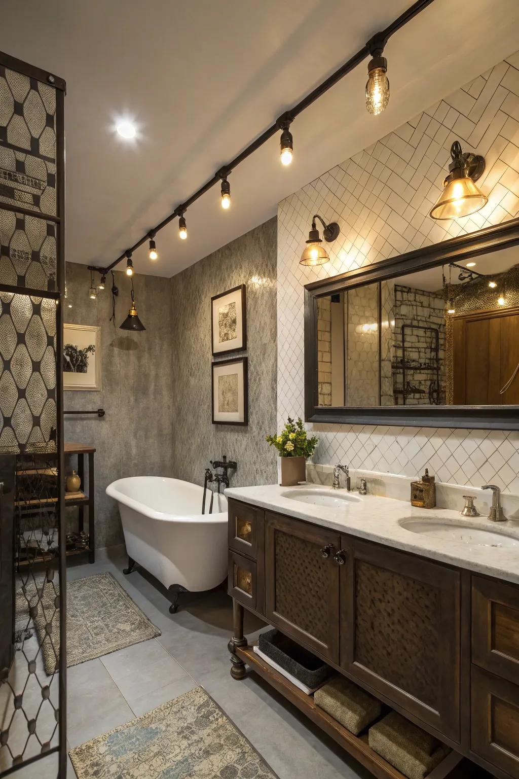 Diverse fixtures mirror a blend of personal style influences.