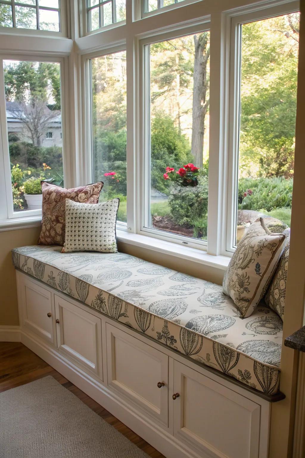 A DIY custom bench infuses a personal touch to your bay window seating.