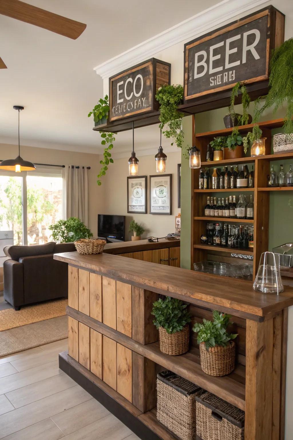 Eco-friendly drink emblems offer sustainable style.