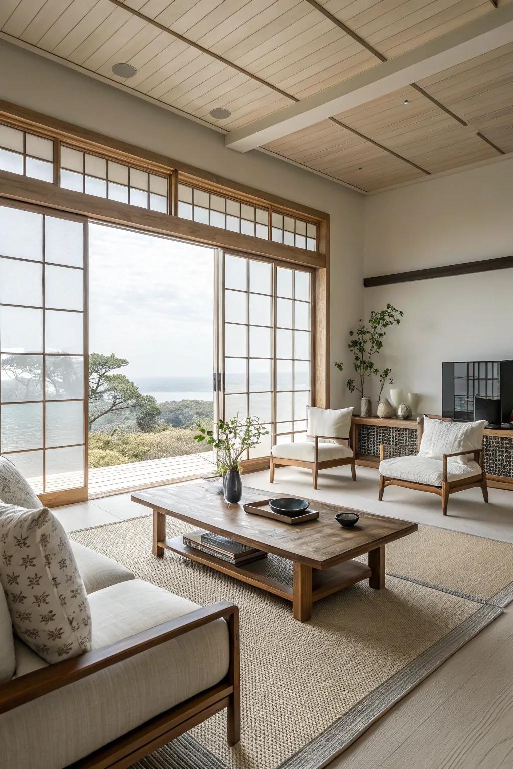 A simple design ensures a clean living room.