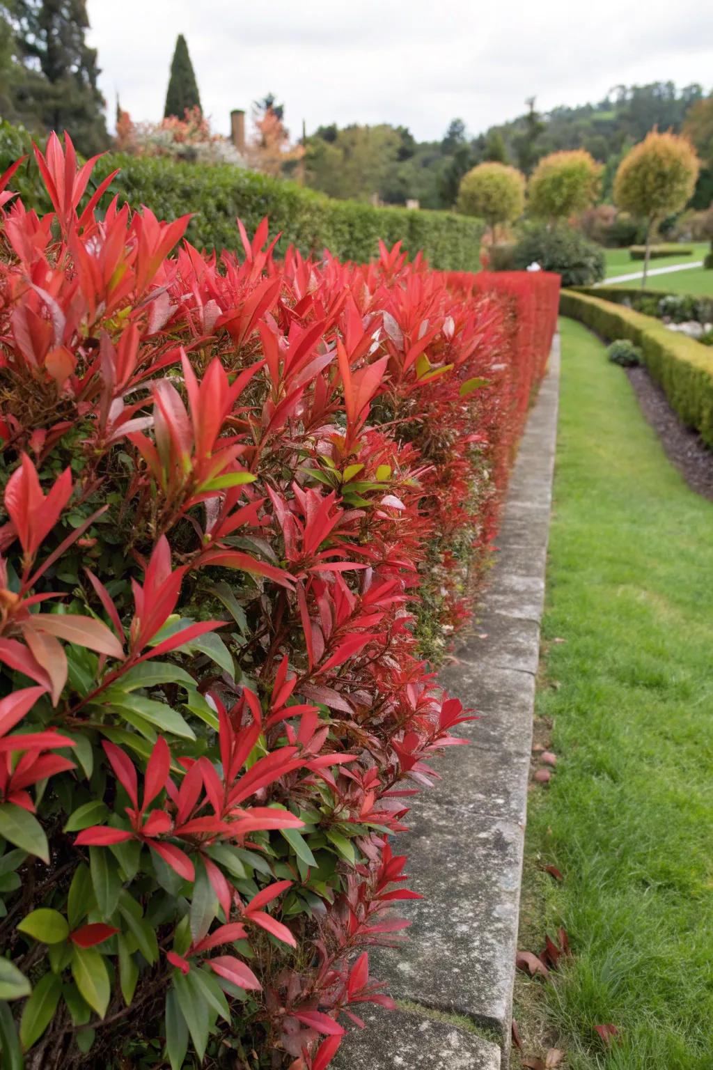 Scarlet tip makes a bold and colorful border.