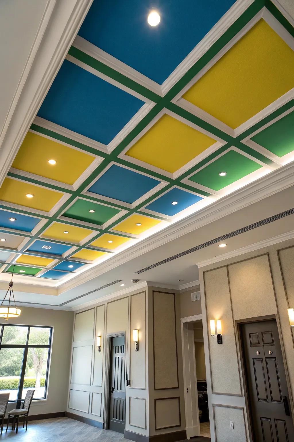 A space showcased with tint sections on the ceiling that contributes a spirited element.