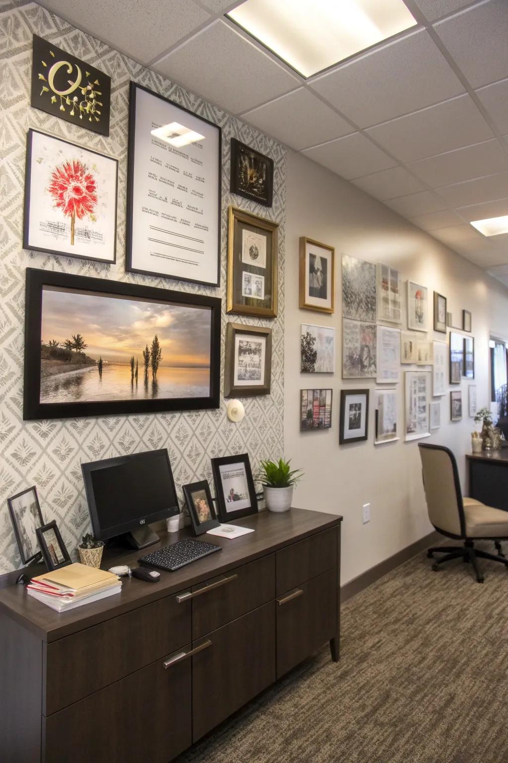 An inspirational section serves as a daily motivator in an executive office.