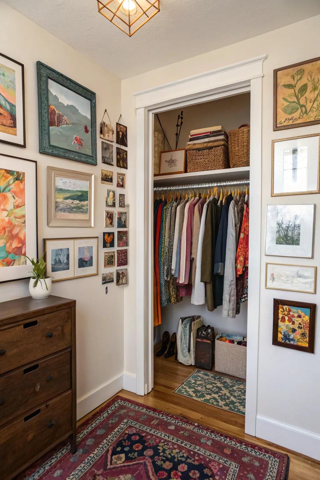 Artwork infuses your closet with character and elegance.