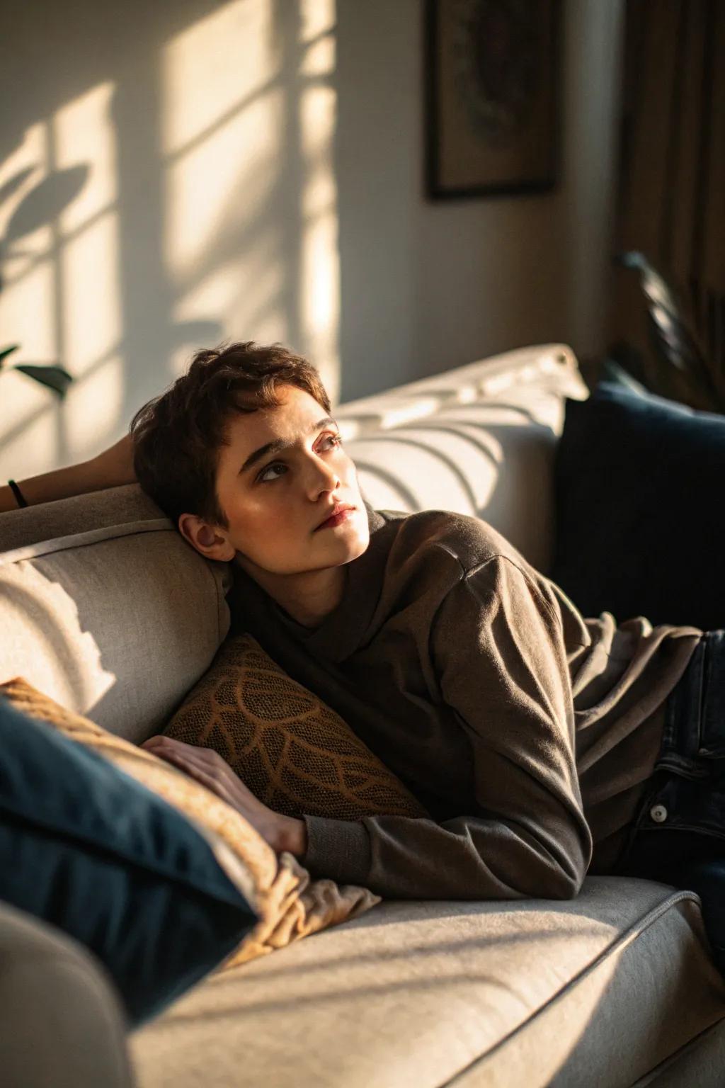 Bathed in light highlights the serene interplay of light and shadow.