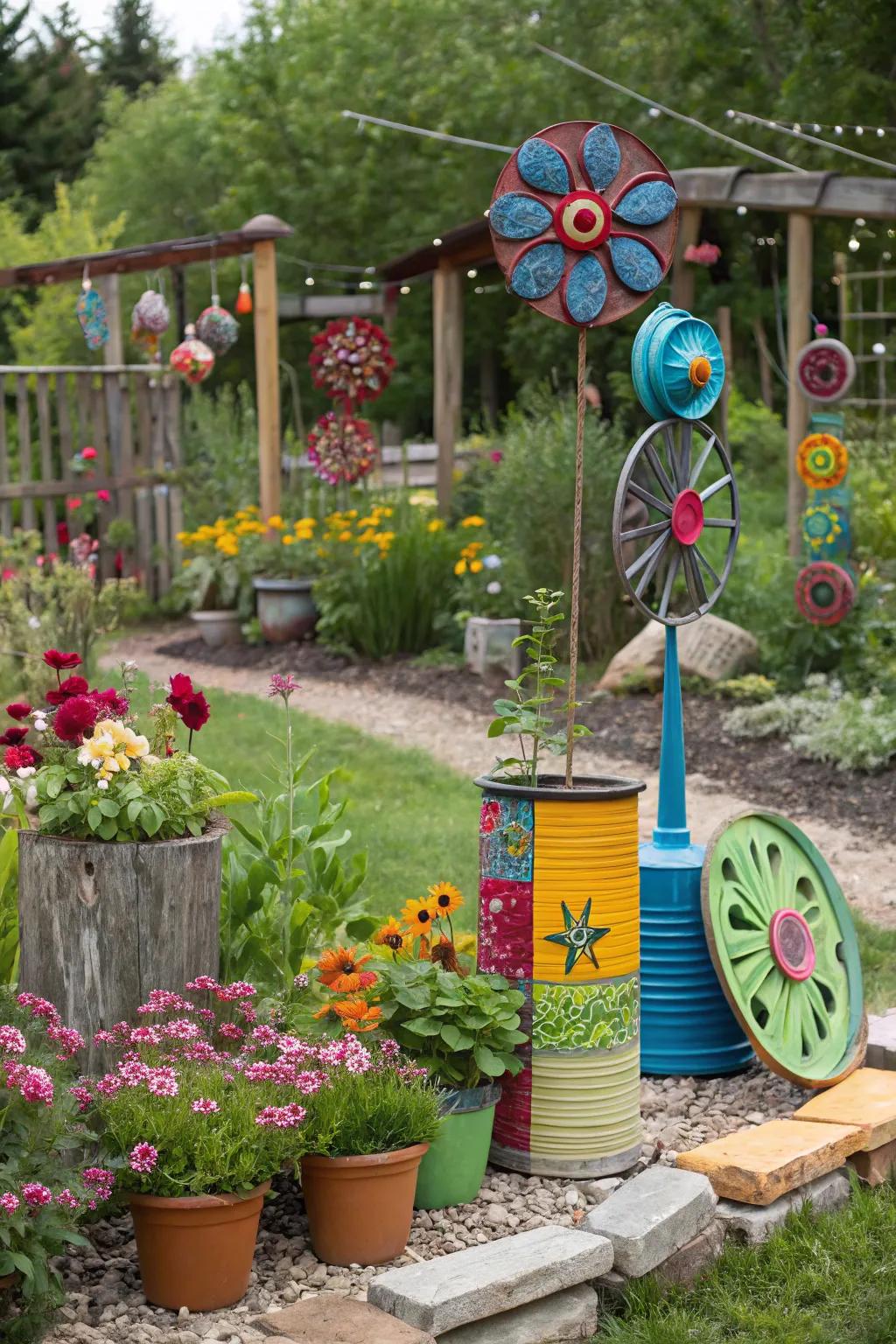 Do-it-yourself garden art includes personal flair and creativity to your space.