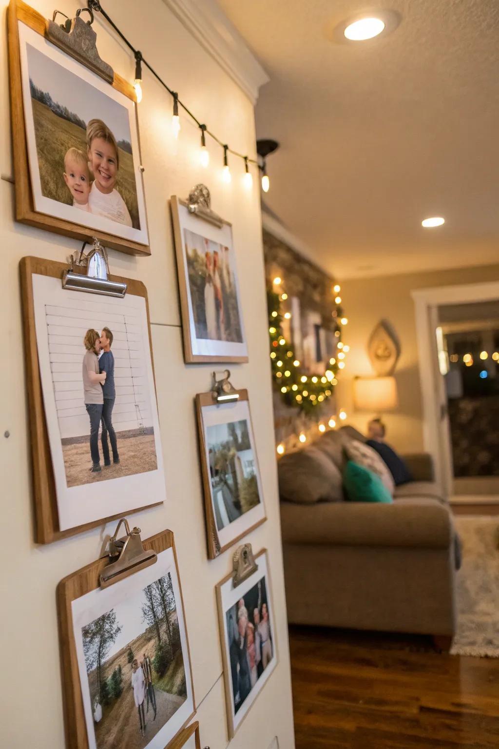 Clasp boards create a flexible image gallery.