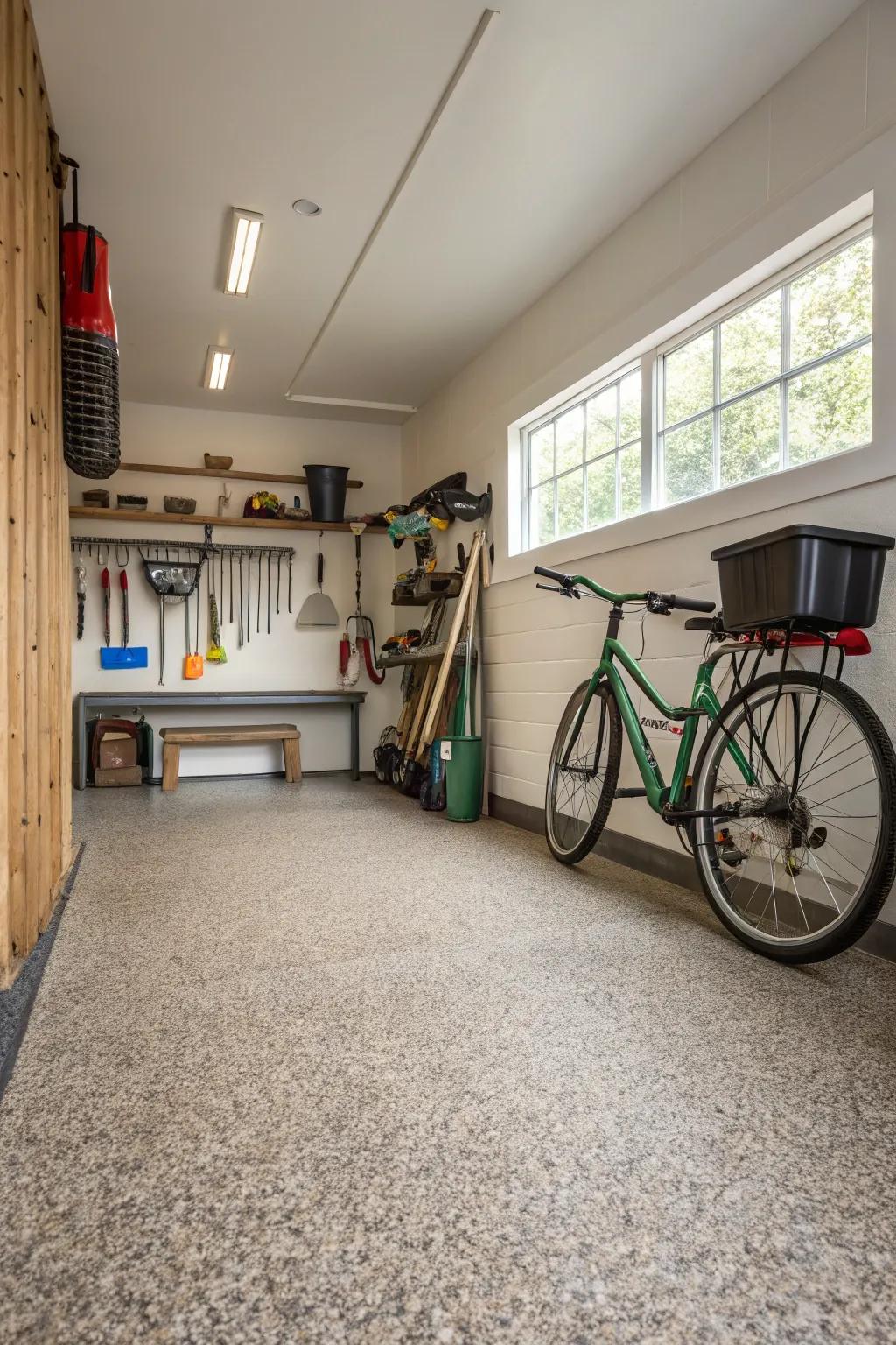 Incorporate natural texture with pebble tiles.