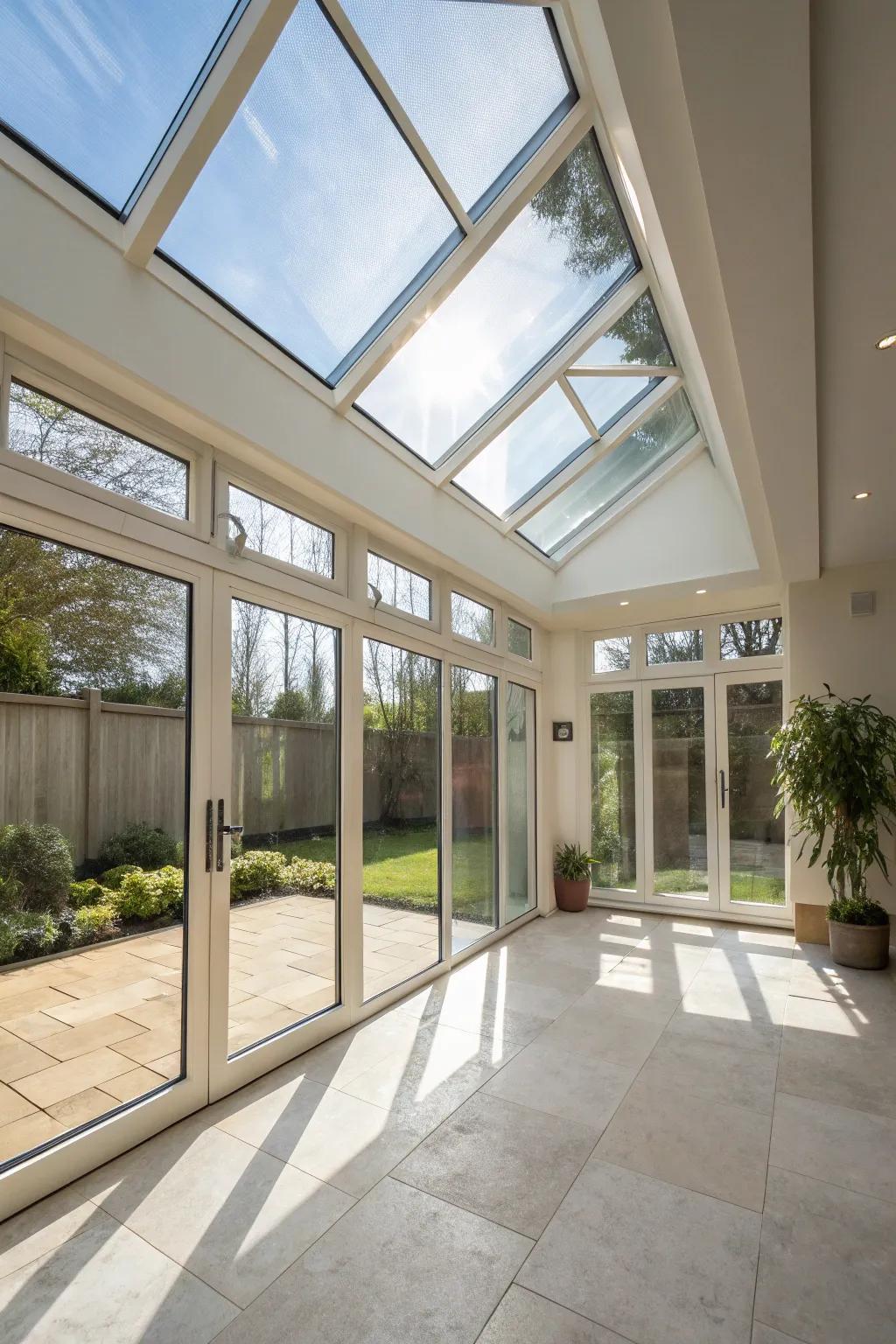 A top light improving the encompassing mood featuring floods of brightness.