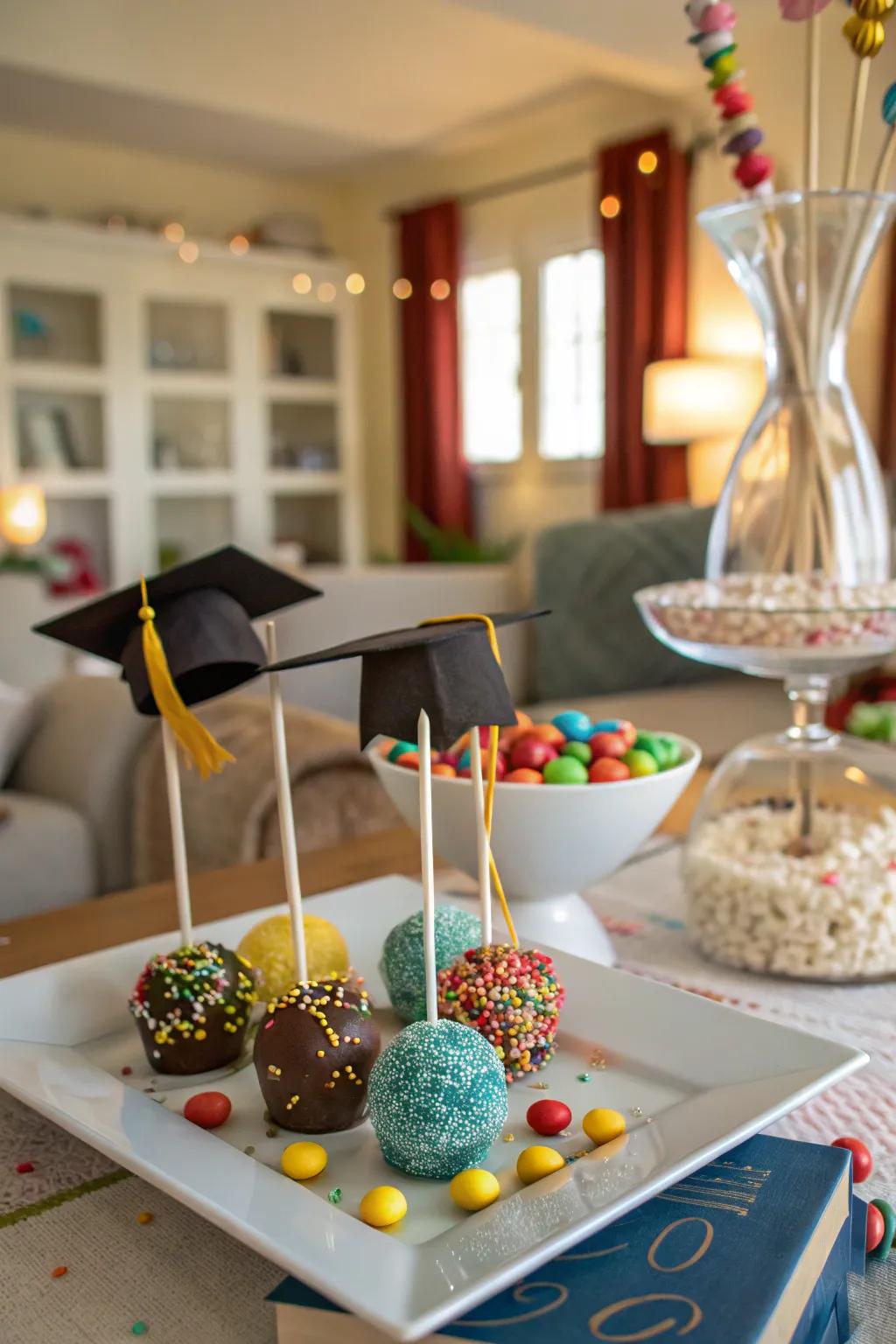 Graduation cap dessert bites are both fun and delicious, perfect for any celebration.