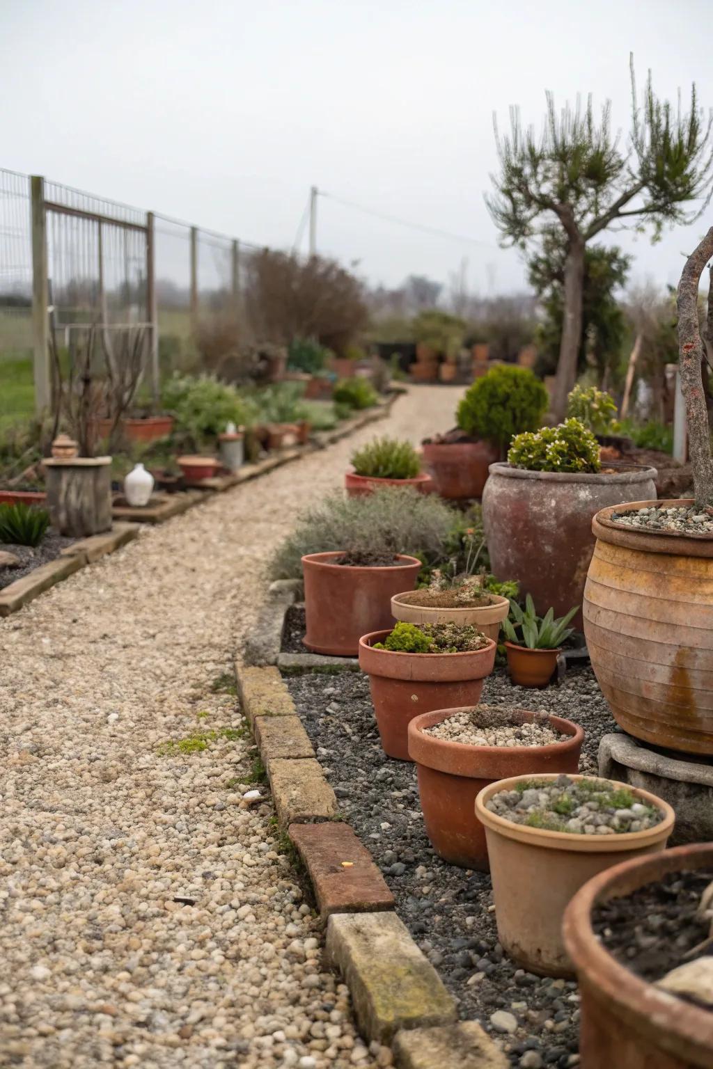 Unconventional vessel outlines inject a whimsical twist into the garden arrangement.