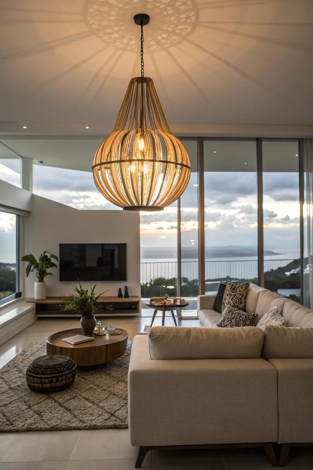 Unique light structures elevate your space with style.