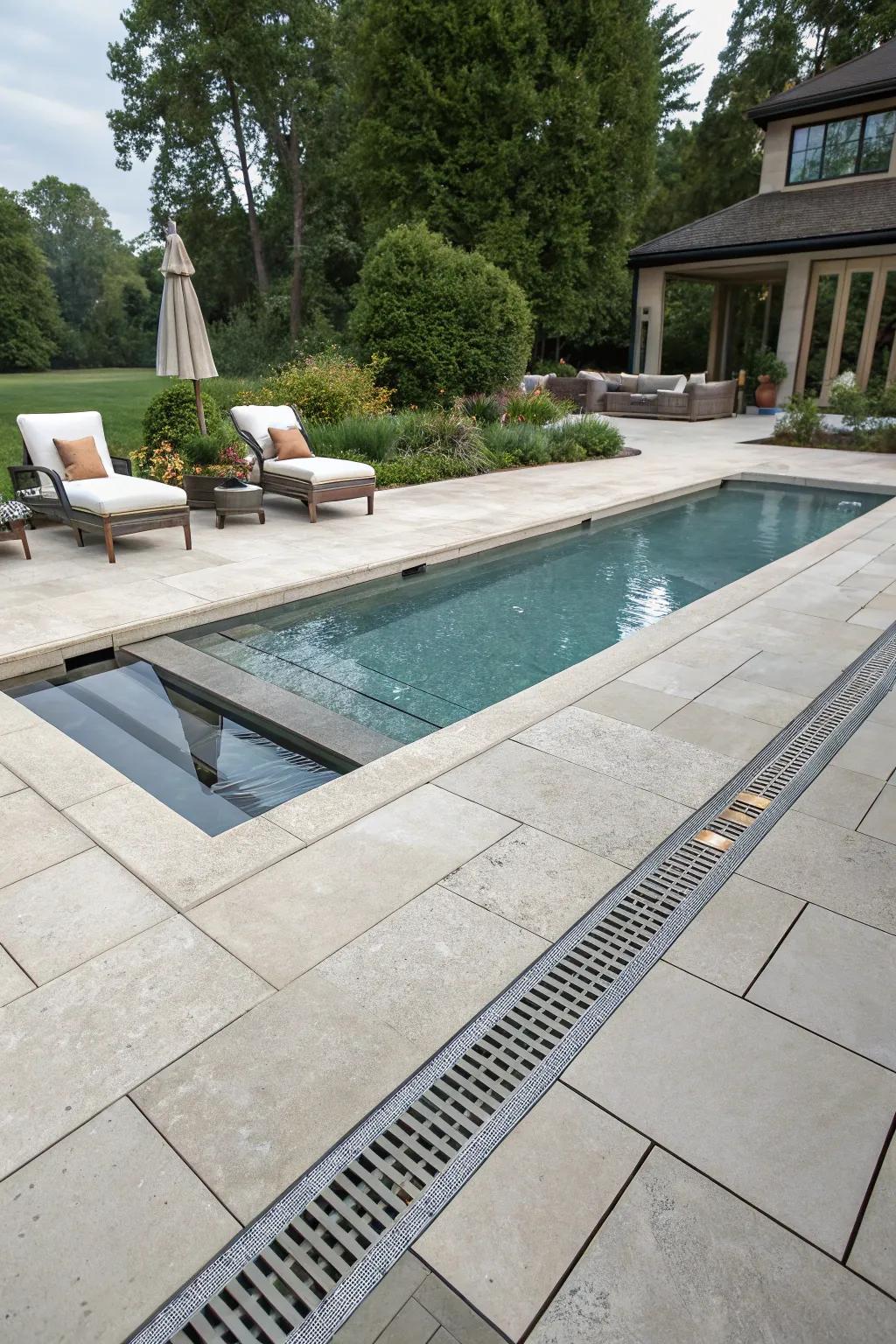 Level fitting designs maintain a seamless and level deck surface.