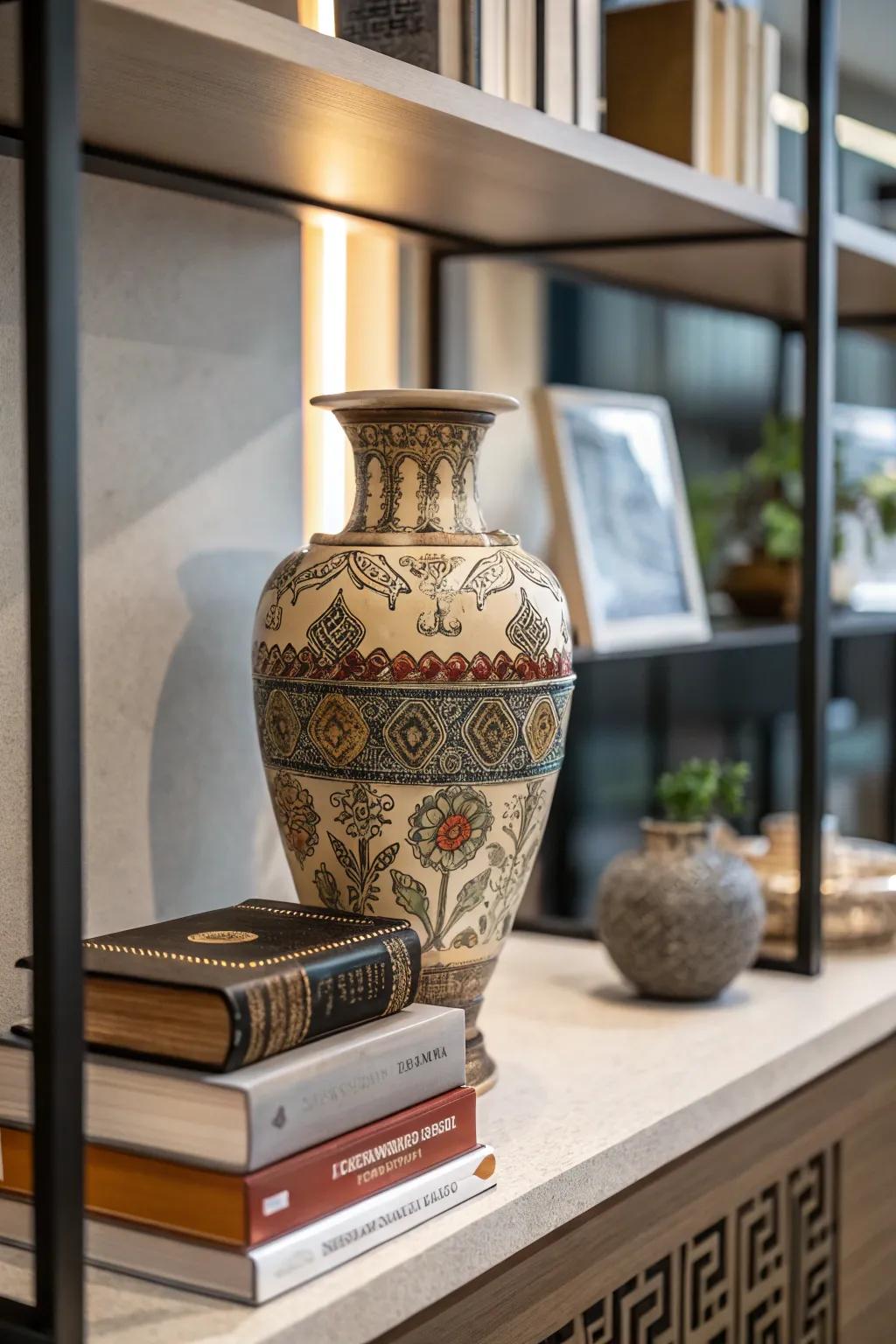 A focal point draws attention and grounds the display.