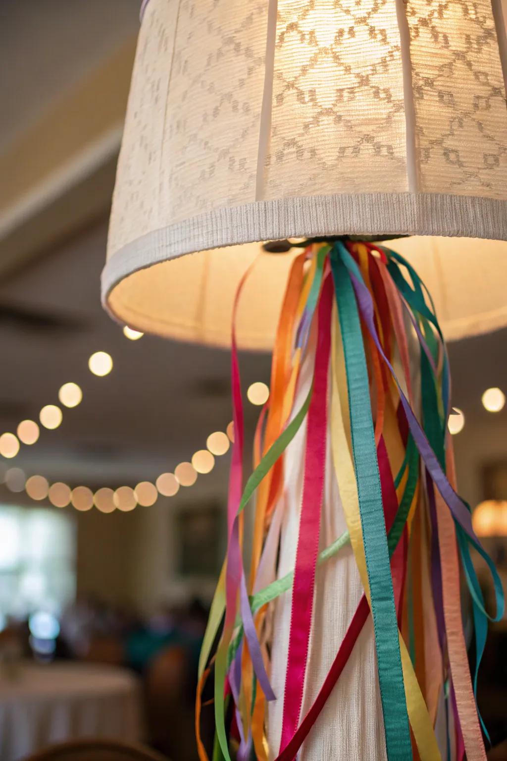 Illuminate your space using a ribbon lampshade.