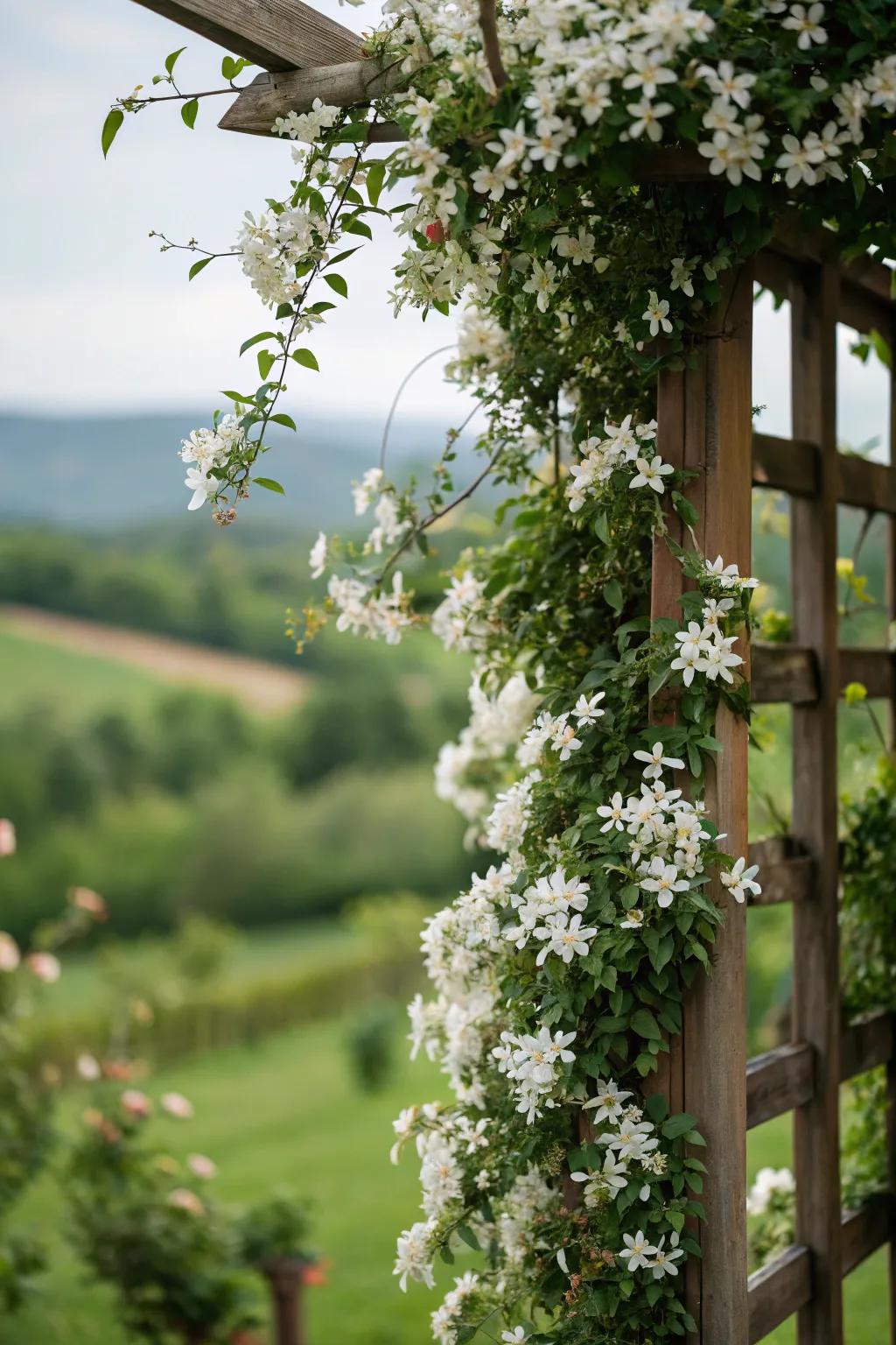 Celebrate the seasons using a snow vine and bloom climbing frame.