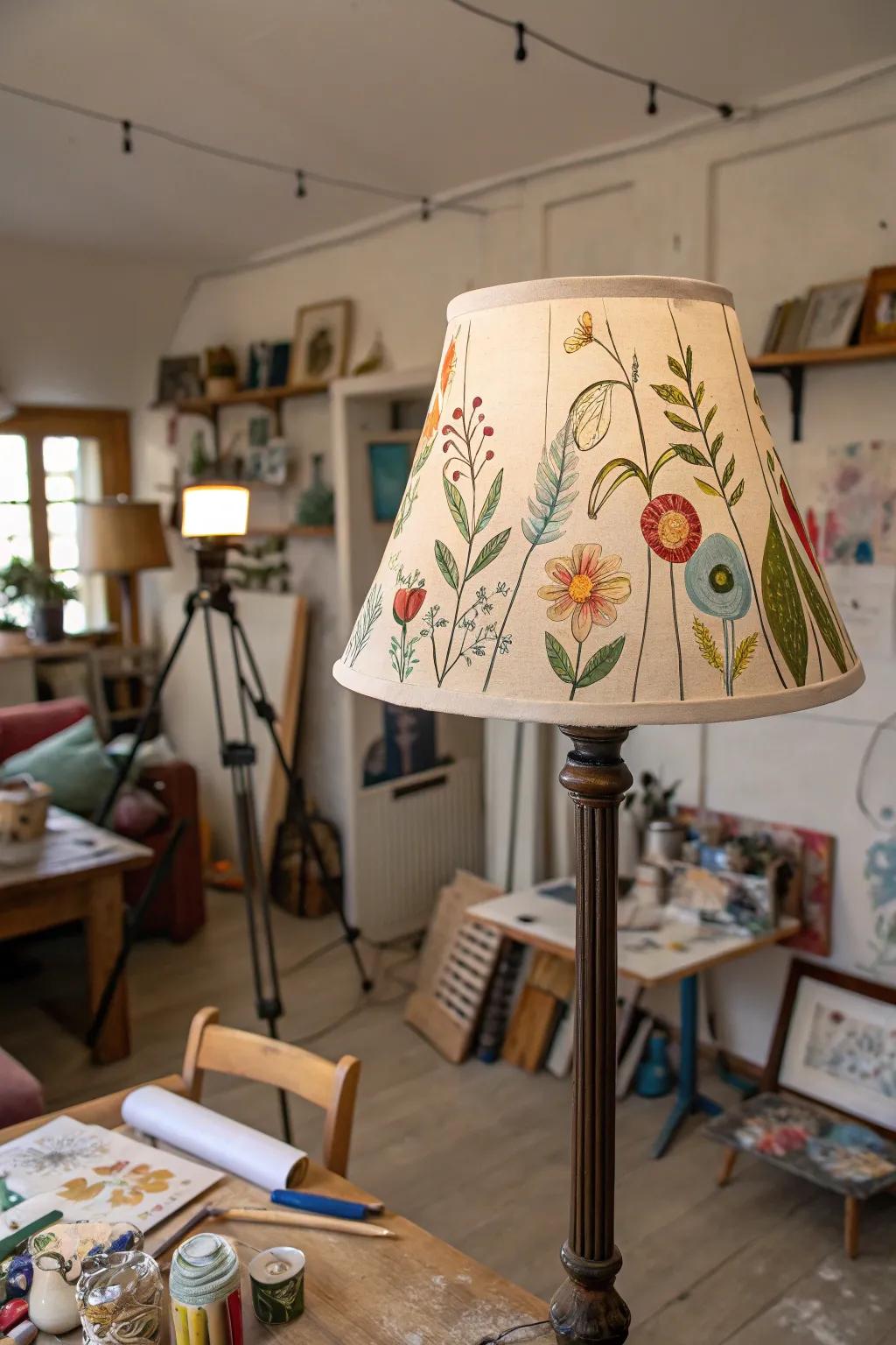 Append a creative twist using painted edges on your lampshade.