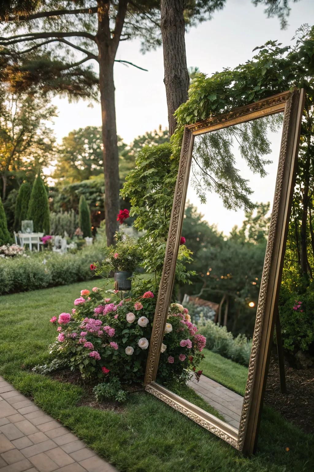 Reflectors within the horticultural environment engender enchanting reflections of nature.