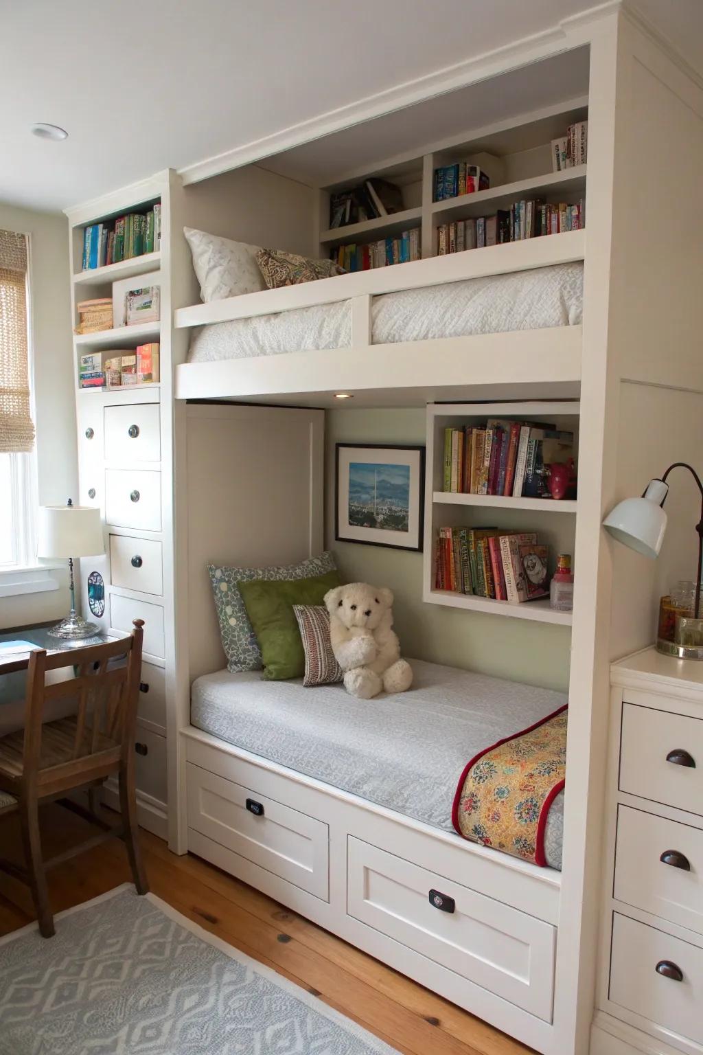 Hidden compartments offer clever storage solutions.