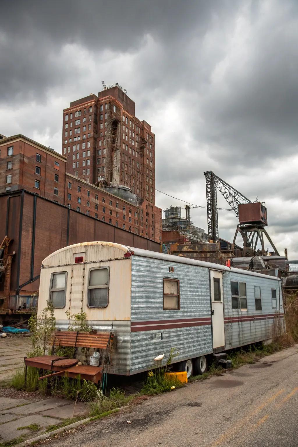 Opt for an industrial sharpness with distressed steel cladding.