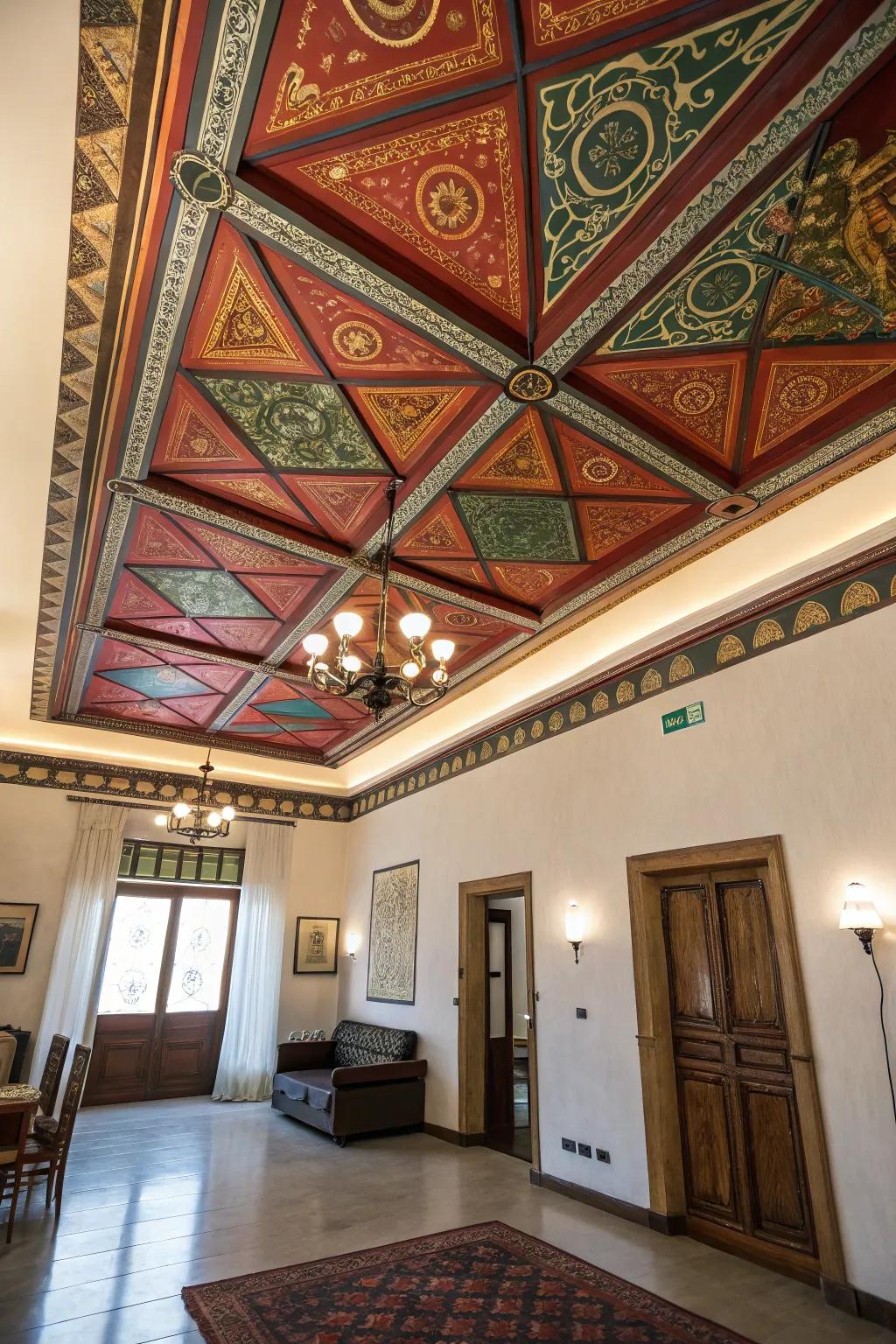 Unique ceilings provide an unexpected design element.