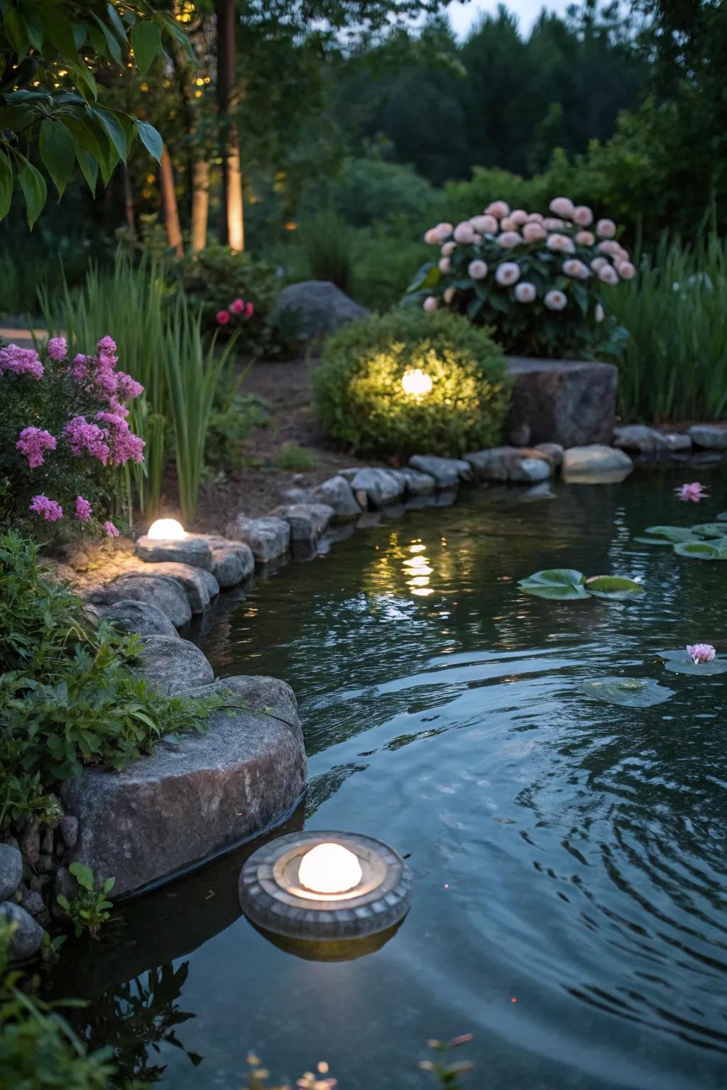 Enhance your aquatic features utilizing serene lighting.