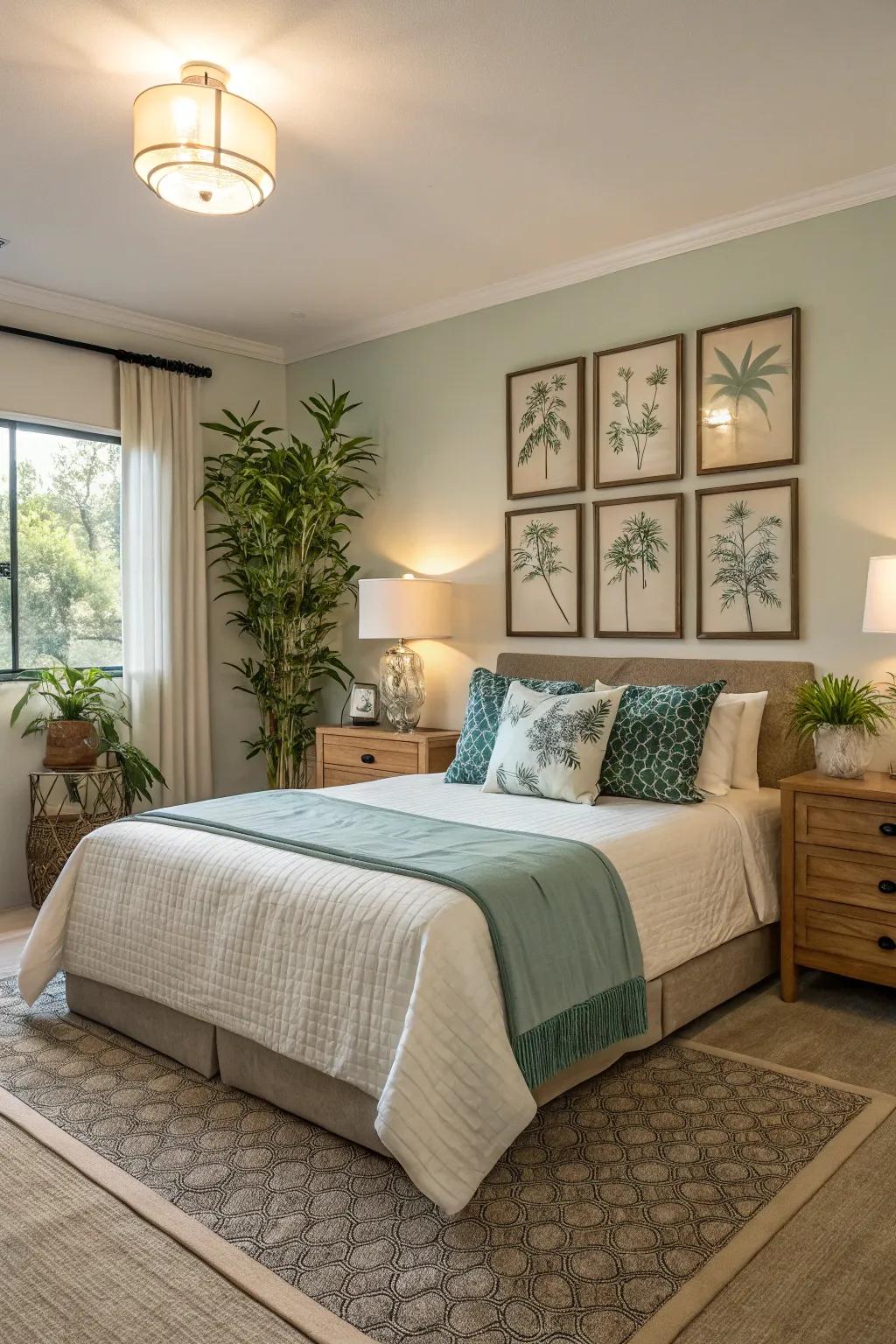 A bedroom is thoughtfully arranged according to harmonizing principles for optimal energy flow.