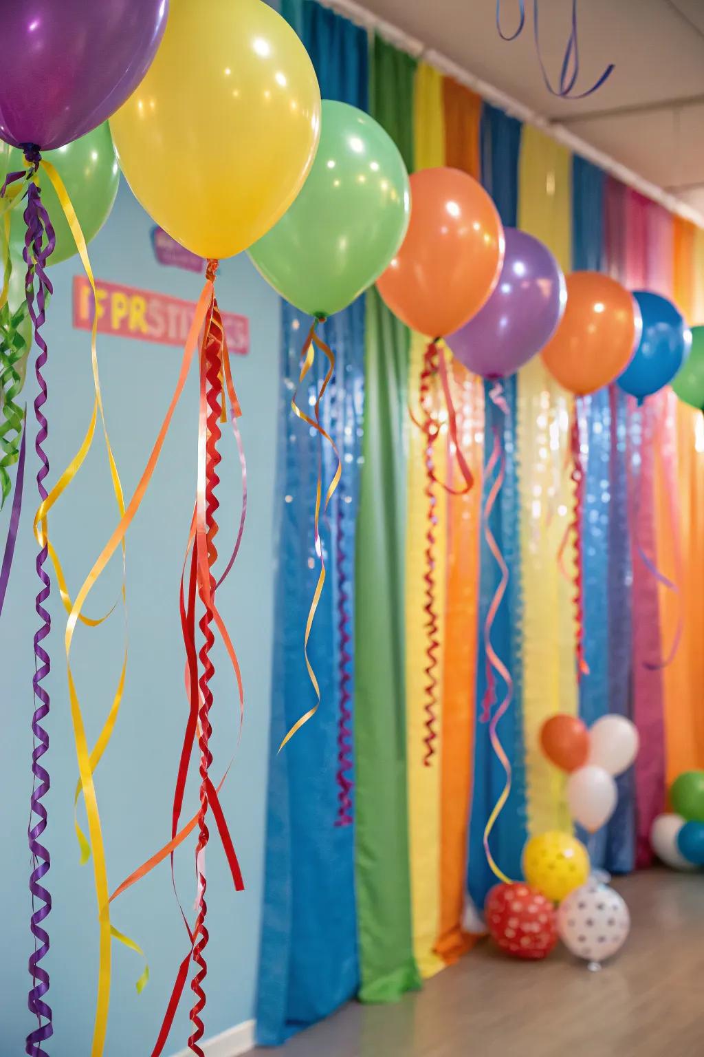 With vibrant streamers, it's playful and energetic.