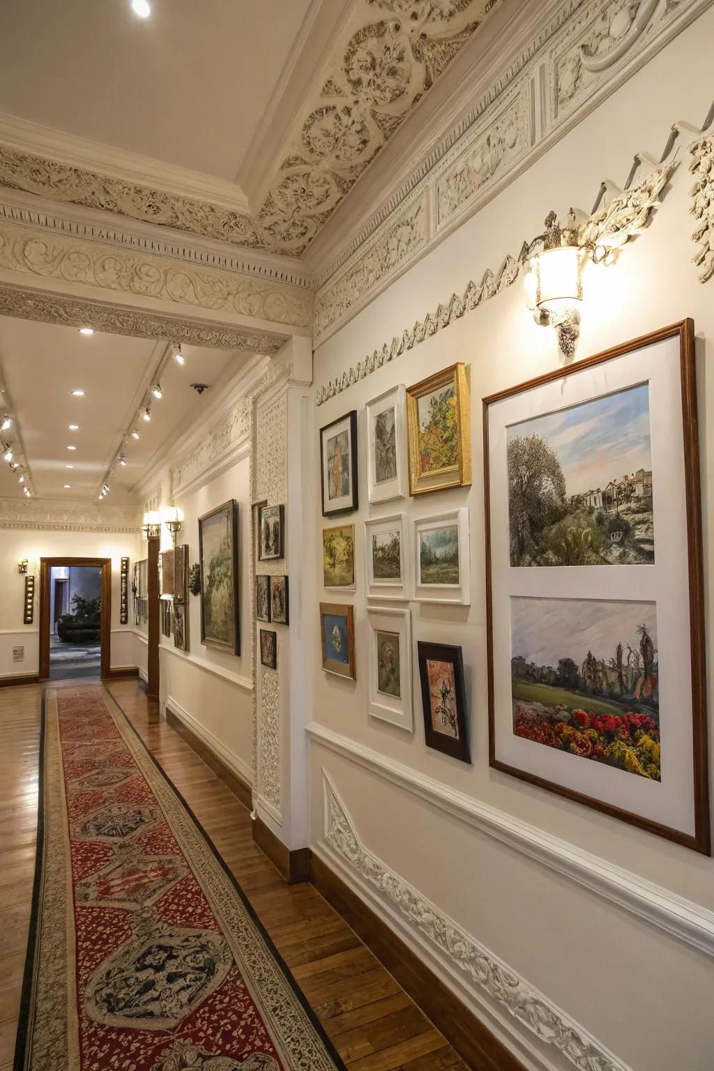 Display art using gallery-inspired paneling.