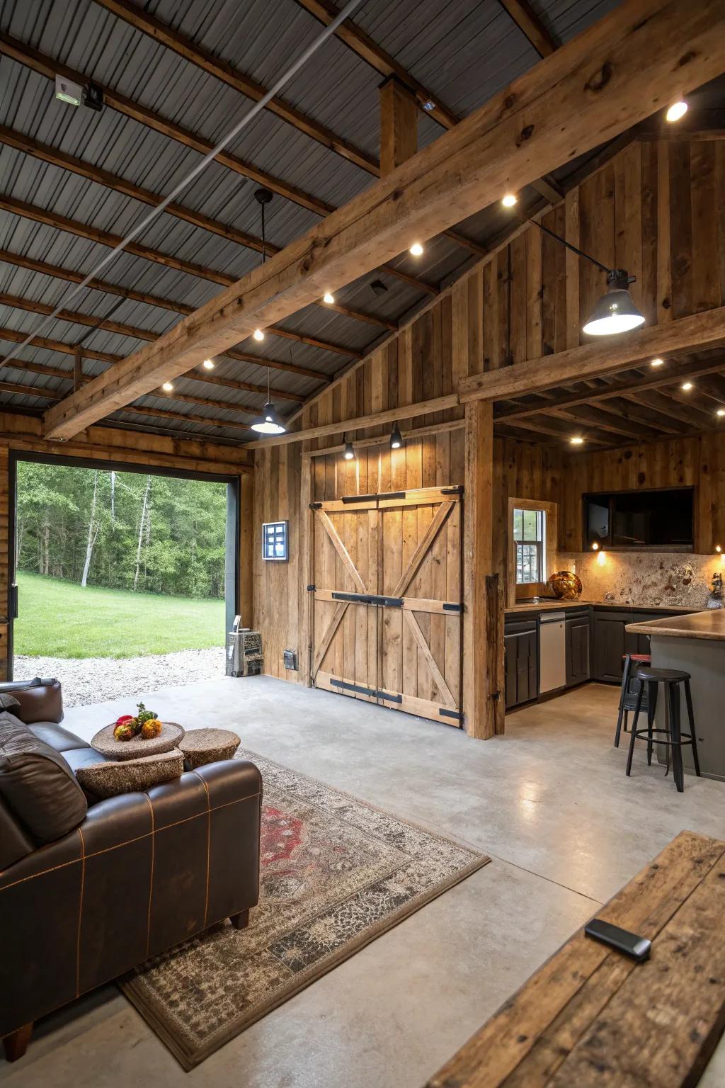 Eco-friendly elements add a sustainable touch to your man cave.