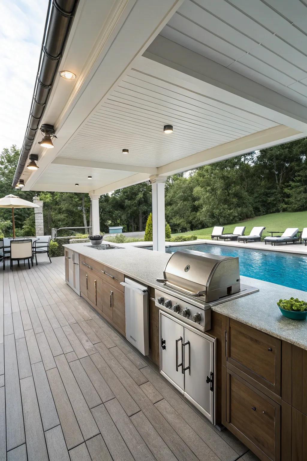 Enhance your entertaining space with a built-in outdoor kitchen.
