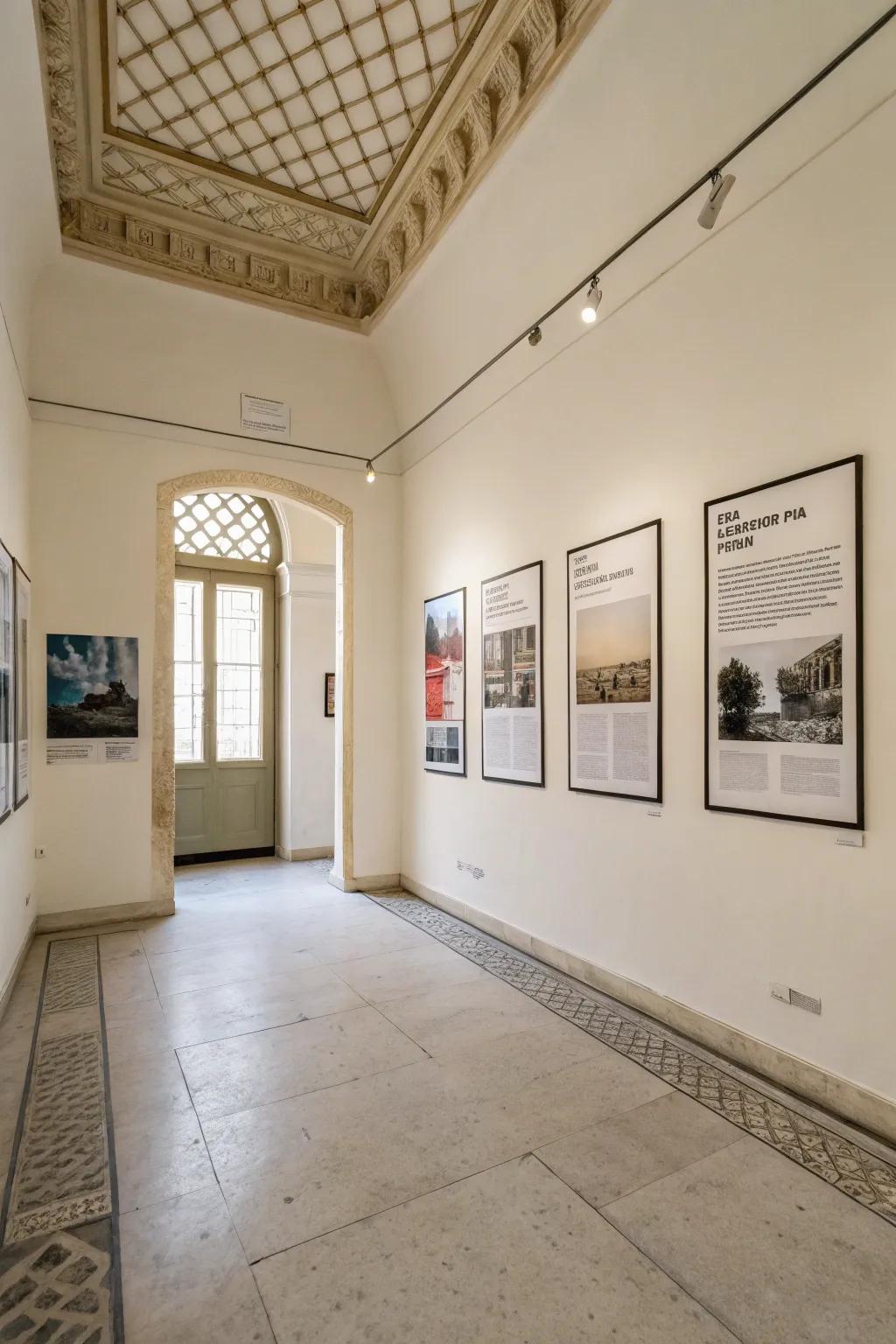 A minimalist room featuring simple yet elegant posters.