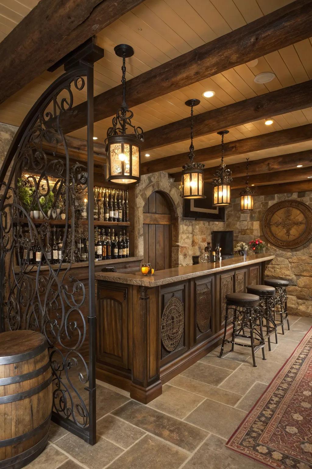 Worked iron accents delivering an elegant and resilient touch.