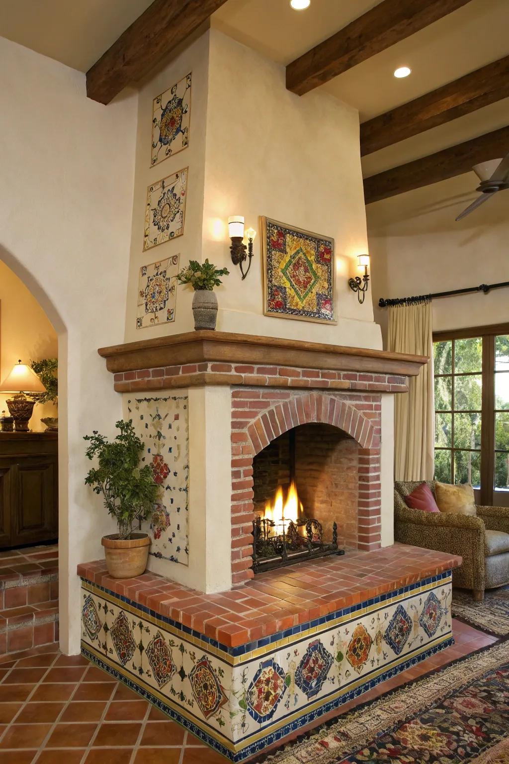 Mediterranean flair injects warmth and charm into your fireplace.