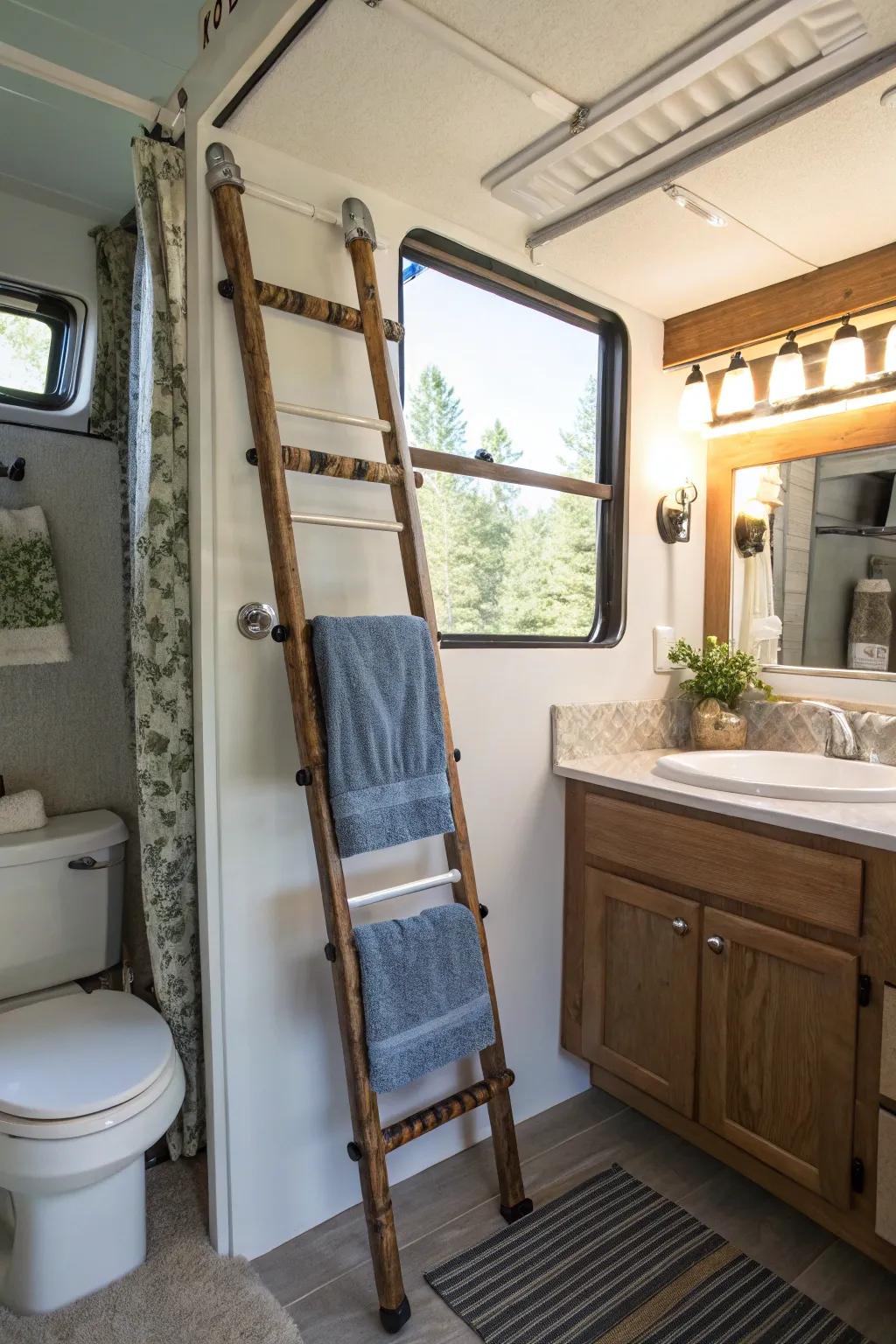 Add charm with a decorative ladder.