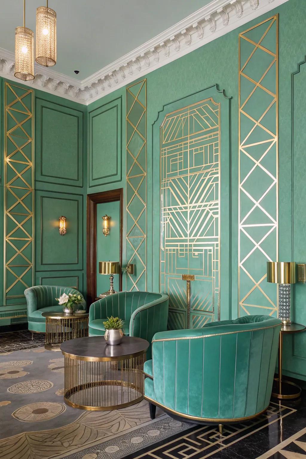 A classic art-deco room with elegance.
