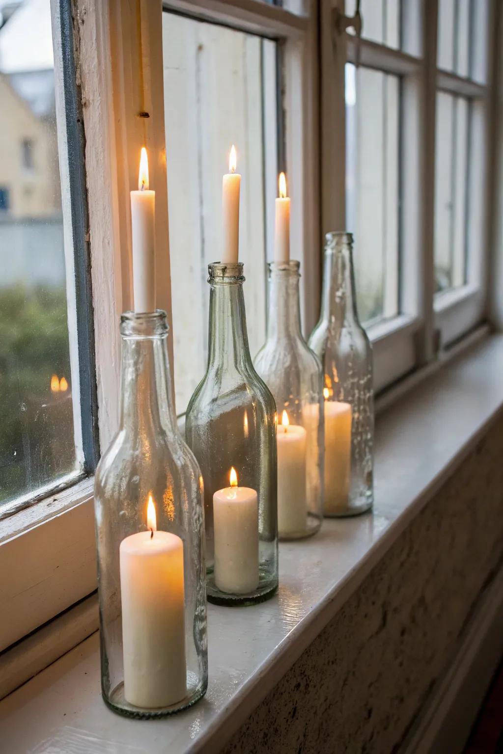 Crystalline decanter lights are a distinctive and elegant window display concept.