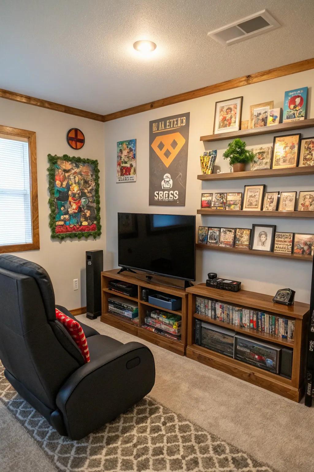 DIY touches will personalize the gaming room, making it truly yours.