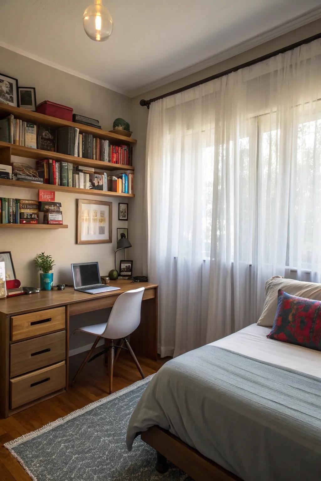 Airy textiles enhance natural illumination and maintain an airy ambiance.