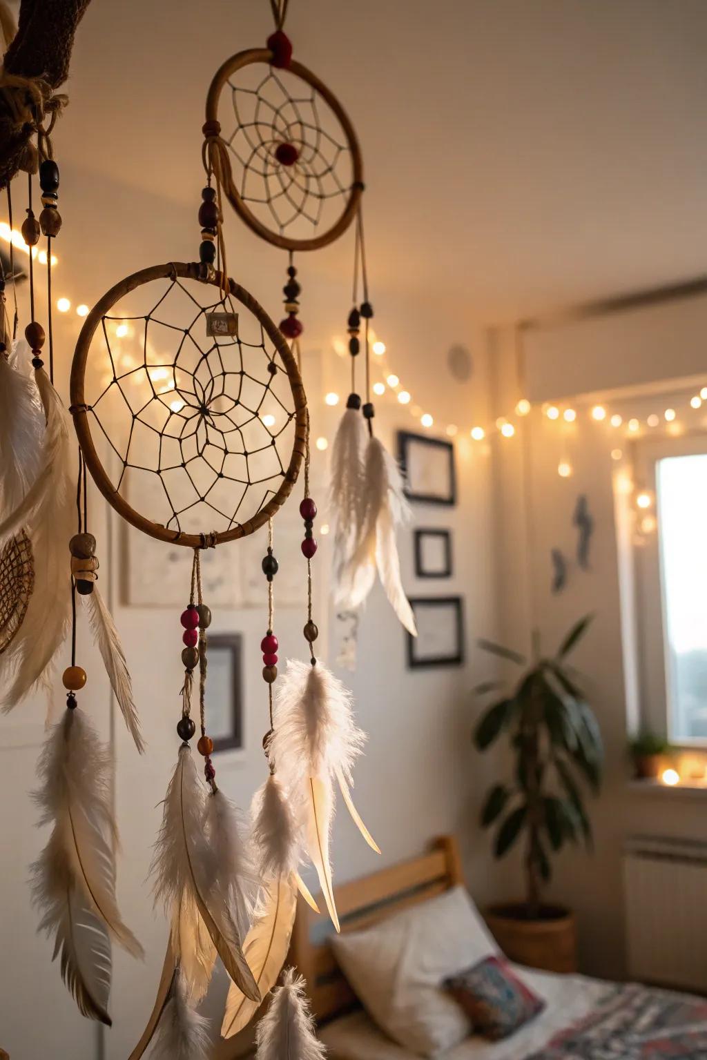 Slumbercatchers contribute a whimsical, bohemian touch to your decor.