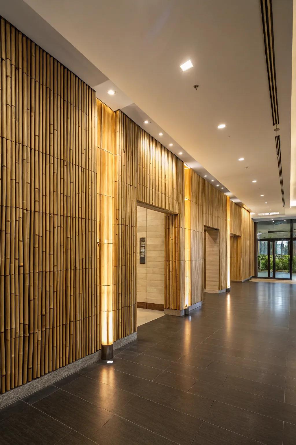 Sustainable and stylish aesthetics are achieved with bamboo.