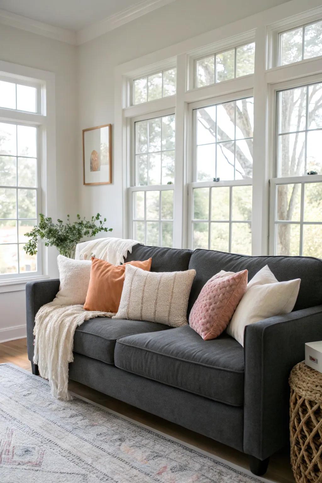 Warm ivories and soft pastels create a gentle, inviting atmosphere.