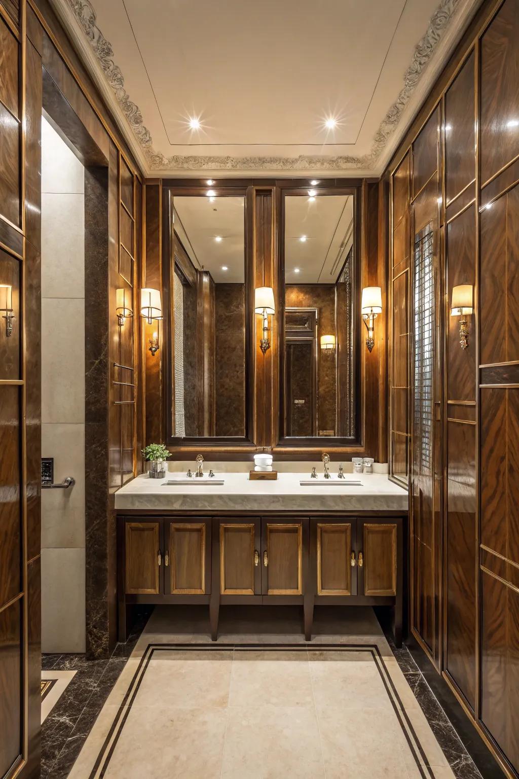 Reflecting wood panels enhance luminosity and space.